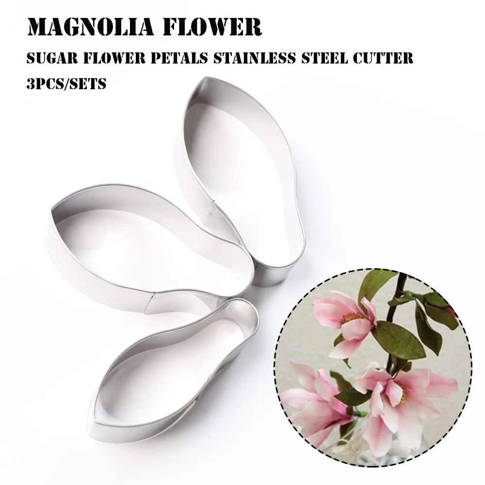 Magnolia flower cutter set 3pcs Sugar Flower Petals Stainless Steel ...