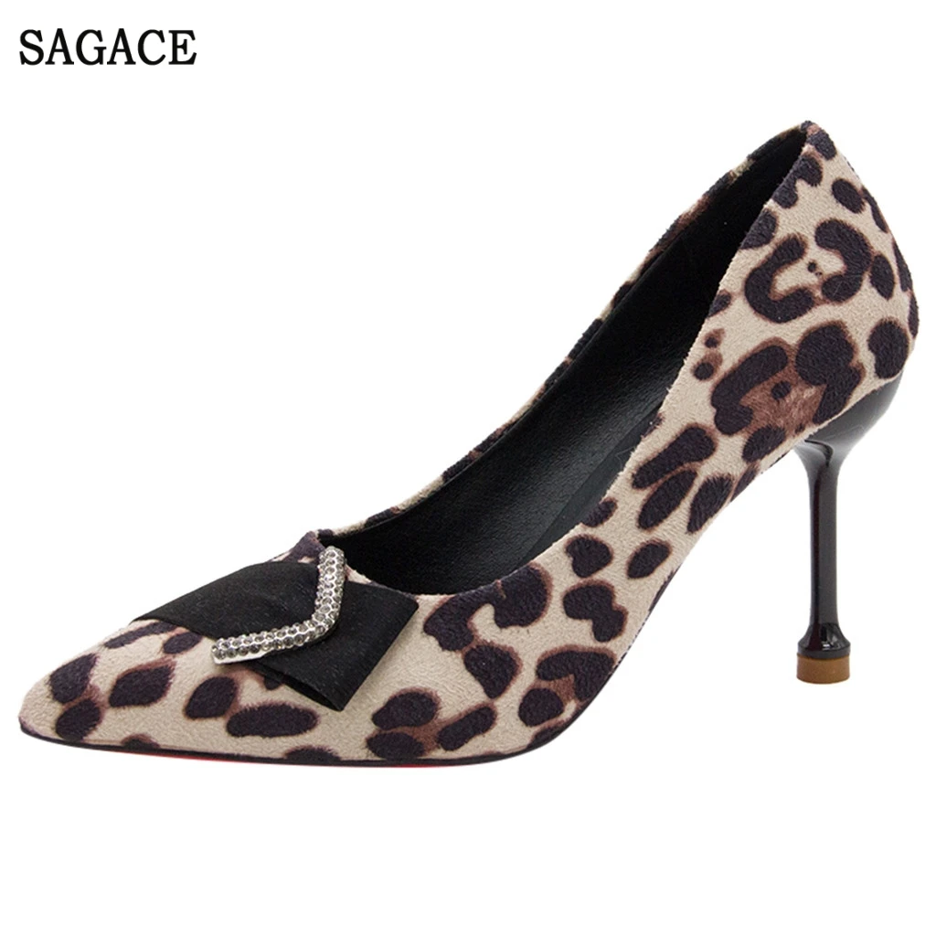 

SAGACE High Heel Spring Leopard Stiletto Shallow Mouth Women's Shoes Casual Sexy High Quality Outsid Ladies High Heel Shoes
