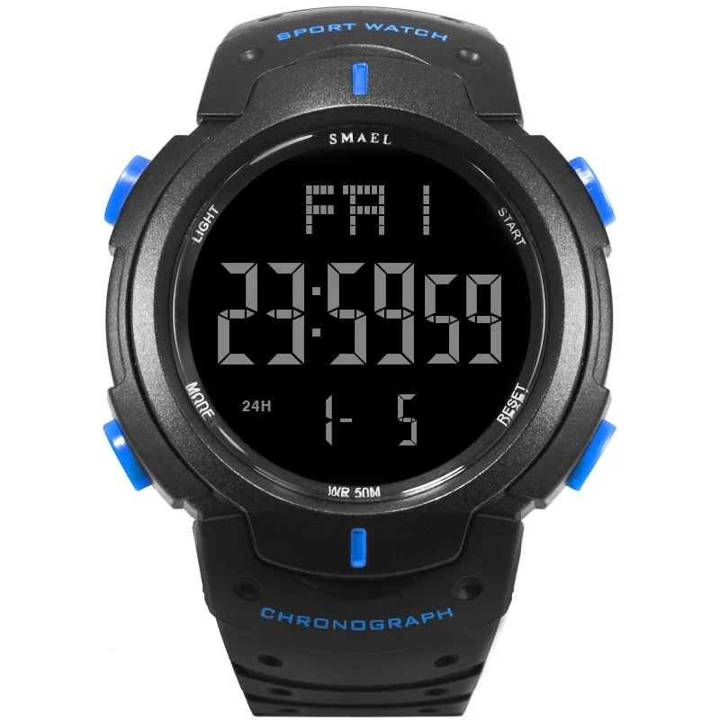 Повседневные мужские часы с простым цифровым циферблатом, водонепроницаемые спортивные уличные спортивные часы, электронные цифровые