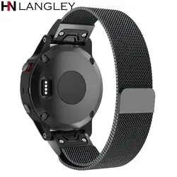 Quick Release Easy Fit Milanese Loop Band для Garmin Fenix 3/HR/5X/5S магнит ремешок 20/22/26 мм Размеры запястье ремень браслет