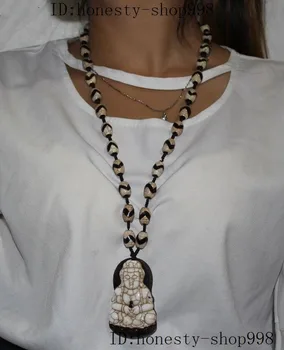 

christmas Rare tibet Buddhism Old Agate kwan-yin GuanYin buddha Necklaces Amulets Pendant halloween