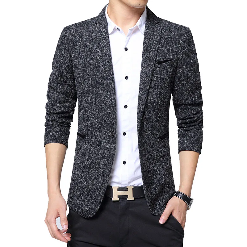 

New Men's Blazer Fashion British Style Male Slim Fat 5XL Thin Casual Blazer Men Jacket Coat Brand Outwear Blusa Masculina BF5188