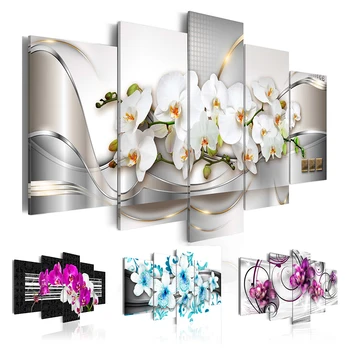 

Canvas Print Modern Fashion Wall Art the Abstract Golden Texture Flower for Home Decoration Choose Color & Size( No Frame )