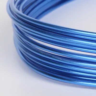 5 метров/рулон 1,5 мм круглый алюминиевый провод мягкая флористика металлическая проволока мягкая крафт универсальная красочная бижутерия для изготовления DIY игрушек - Цвет: Blue