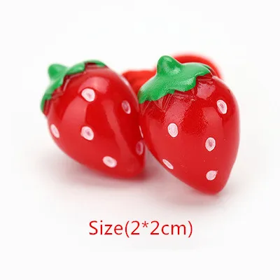 strawberry Дизайн, Детские аксессуары для волос, головные уборы, эластичные резинки для волос, милые Мультяшные животные, детский головной убор, веревка для волос для девочек - Цвет: strawberry