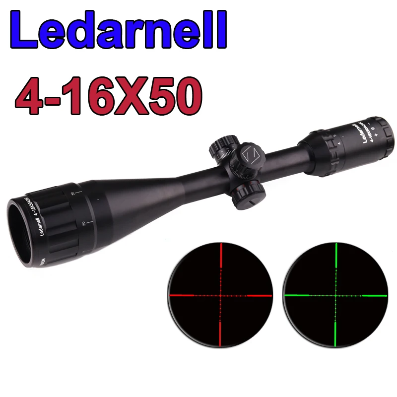 Бесплатная доставка Ledarnell 4-16x40 белые пятна зеленой и Красной подсветкой прицелы прицел охотничий прицел