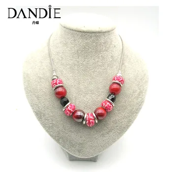 

Dandie Trendy Red Blue Purple Acrylic Bead Necklace, For A Woman's Daily Wear,Fit For A Party
