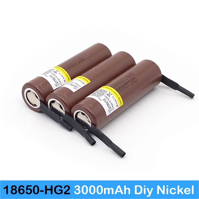 HG2 18650 3000mAh аккумулятор+ diy никель 3,6 V разряда 20A для электронной сигареты 3000mah jy3