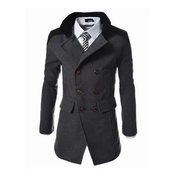 

Mens Overcoat Smart Casual Stylish Trench Coat Winter Long Jacket Turn-Down Collar Size Plus Double Breasted Overcoat Overcoats