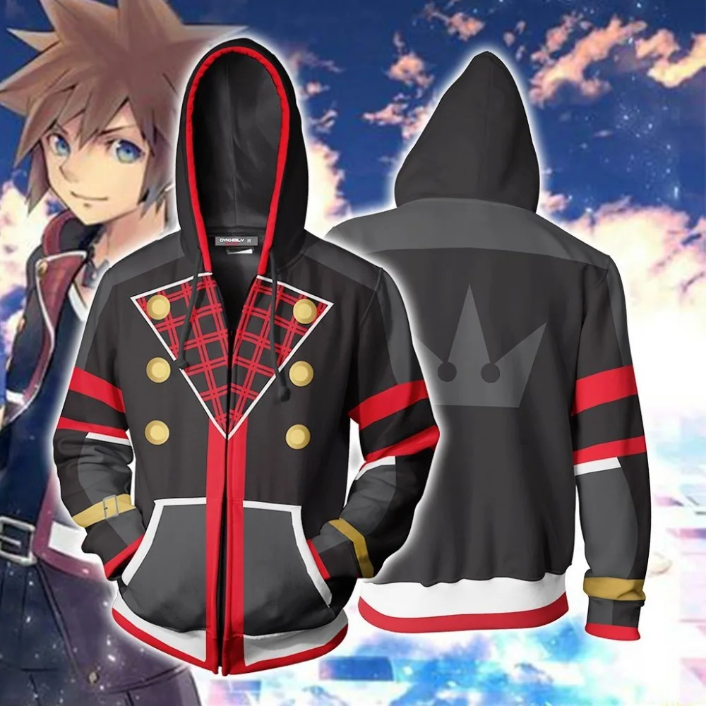 

3D Print Sora Kingdom Hearts Sweatshirt Hoodie Game Costumes Coat Jacket Cosplay Costume Men Woman Top New