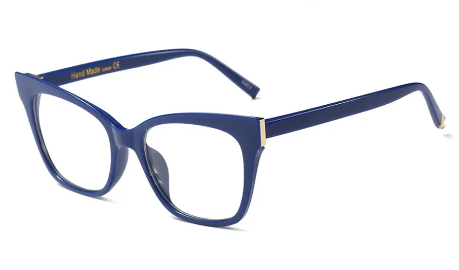 Кошачий глаз очки оправа для женщин брендовые оптические очки UV400 Модные очки компьютерные очки 45514 - Цвет оправы: C5 blue clear