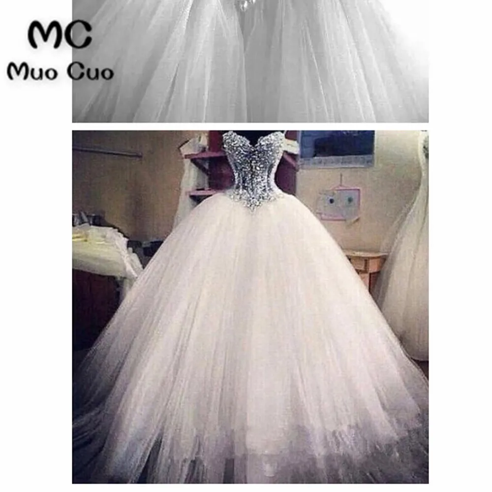 ELEGANT SWEETHEART SLEEVELESS TULLE WEDDING DRESS WITH APPLIQUES BEADINGS WEDDING DRESSES BRIDAL GOWNS