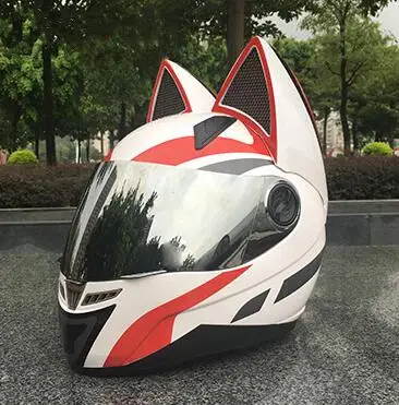NITRINOS мотоциклетный шлем для мужчин и женщин гоночный персональный всесезонный защитный шлем кошачий ушной шлем - Цвет: 4