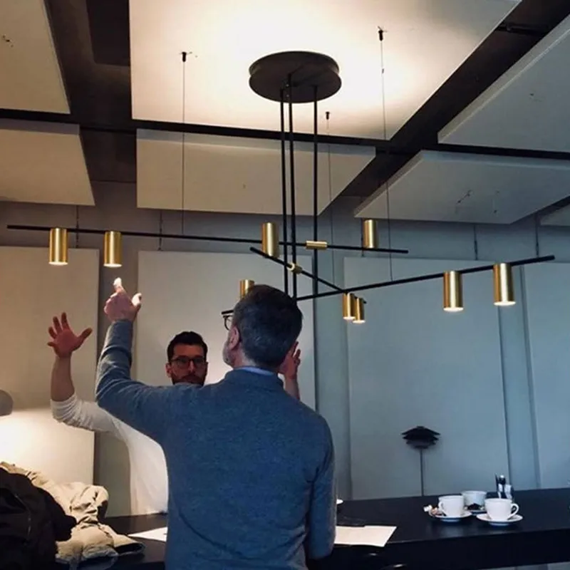 Скандинавские креативные цилиндрические металлические роскошная люстра линия чистый светильник-люстра в виде подсвечника дизайнер luminarias Лофт светильники