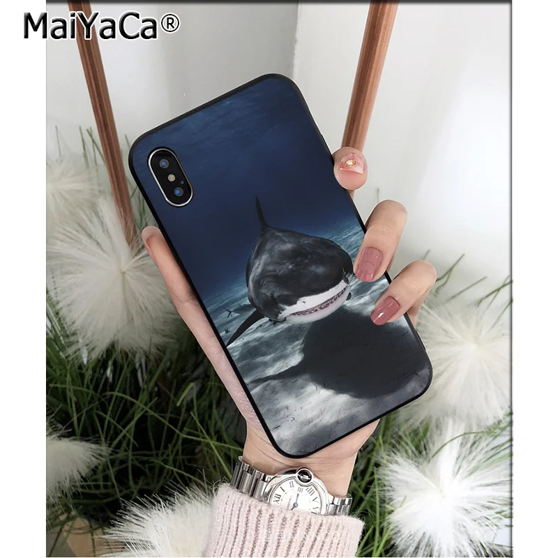 Мягкий чехол для телефона MaiYaCa Ocean Sharks из ТПУ Apple iPhone 8 7 6 6S Plus X XS MAX 5 5S SE