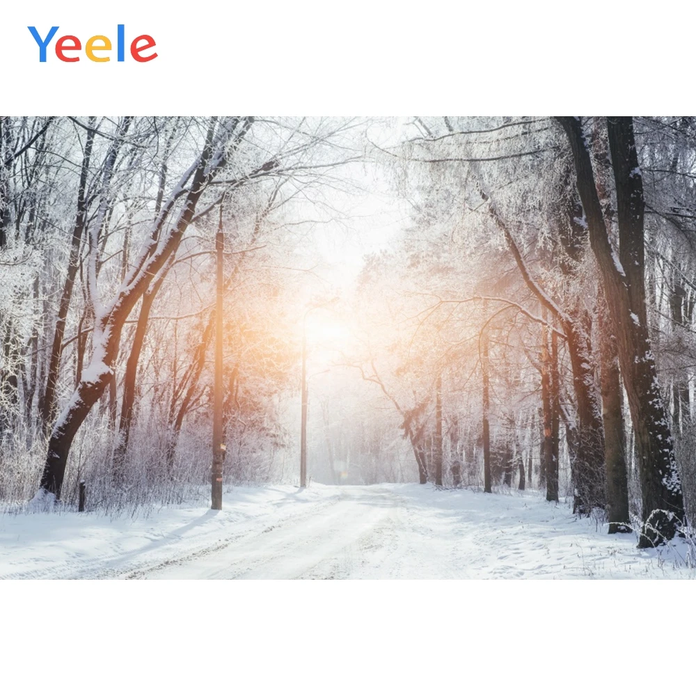 

Yeele Winter Sunshine Forest Snow Mount Room Decor Photography Backdrops Personalized Photographic Backgrounds For Photo Studio
