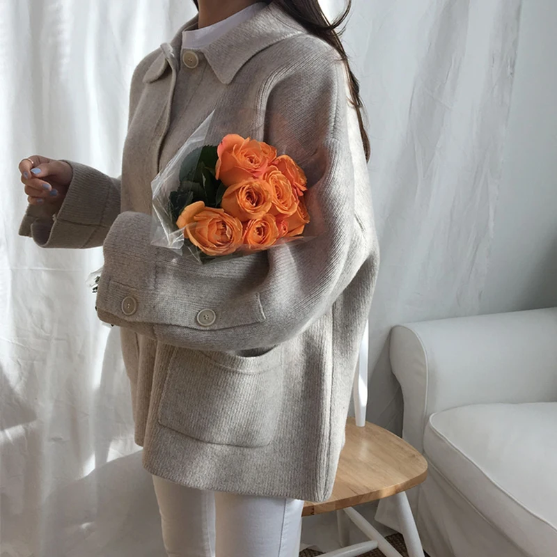 DICLOUD Vintage Short Knited Sweaters Women Fashion Oversized Sweater Ladies Winter Coats Woman Harajuku Designer Women Tops New