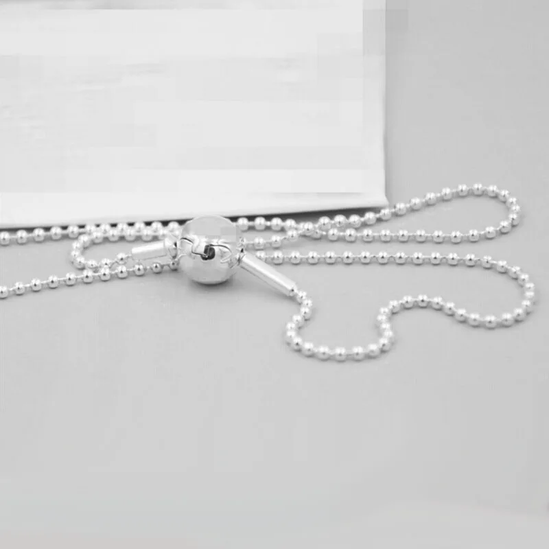 

Compatible with European style silver Necklace Authertic 925 sterling silver jewelry Long necklace DIY making charms wholesale