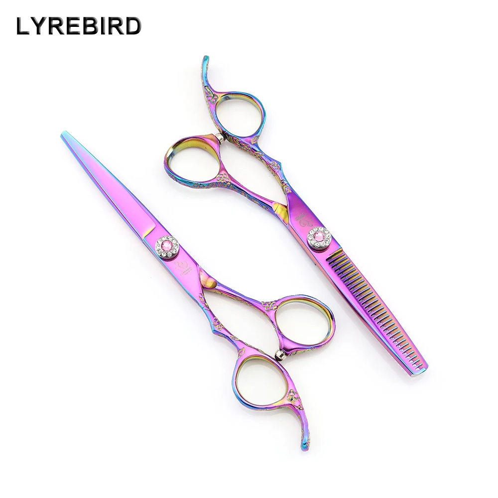 Left Hand Hair Scissors 6 Inch Purple Japan Professional Hair Cutting