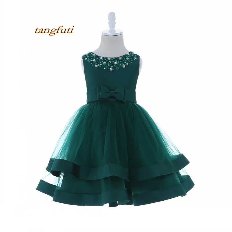 Mooie Bloem Meisje Jurken Met Kristallen Kralen Sjerpen Een Lijn meisje Bruiloft Jurken Tulle Maatwerk Meisje Jurk 2018 goedkope Mooie Bloem Meisje Jurken Met Kristallen Kralen Sjerpen Een Lijn meisje Bruiloft Jurken Tulle Maatwerk Meisje Jurk 2018 goedkope