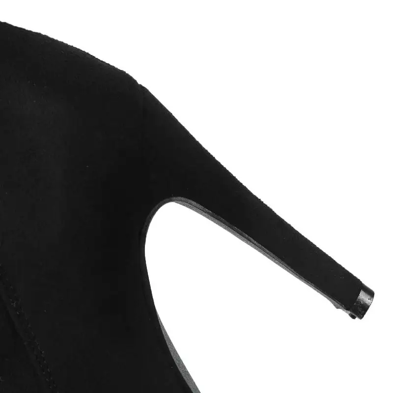 Taoffen/новые женские сапоги зимние сапоги выше колена теплая обувь на тонком высоком каблуке женские пикантные вечерние сапоги на меху обувь, размер 31-43
