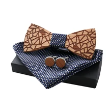 Экологичные вечерние галстуки из натурального дерева для мужчин, деревянные носовые платки, галстуки-бабочки, принимаются по индивидуальному заказу, логотип nœud papillon Z303SQ