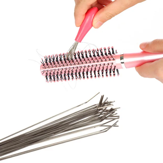 Salon Styling Tamer Tool Mini Hair Brush Combs Cleaner Magic Handle