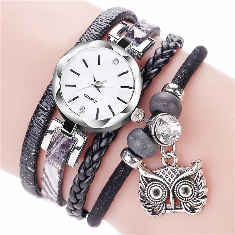 

Vente Chaude Fashion Women's Watches Analog Quartz Owl Pendant Ladies Girls Small Dress Bracelet Wristwatch Relogio Feminino #A