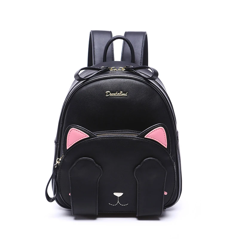 Buy 50pcs/lot Women Leather Backpack Cat Girl School