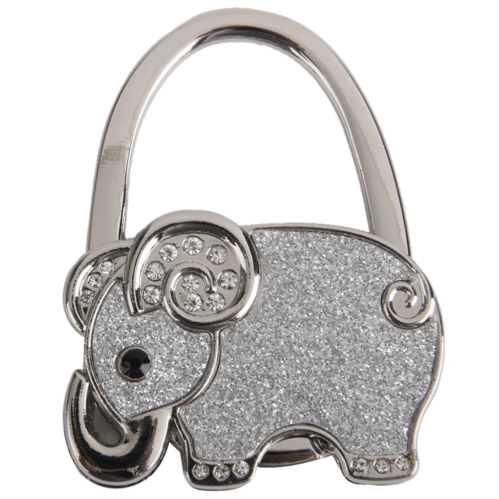 Bag Hook Bag Holder Elephant Foldable Bag Hook Shiny Silverin Hooks