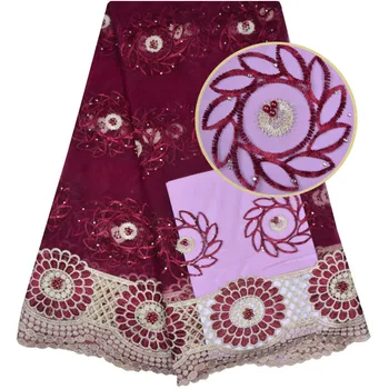 

High Quality Nigerian French Lace With Stones African Lace Fabric For Party Dress With Rhinestones For Sewing Dress 1137B