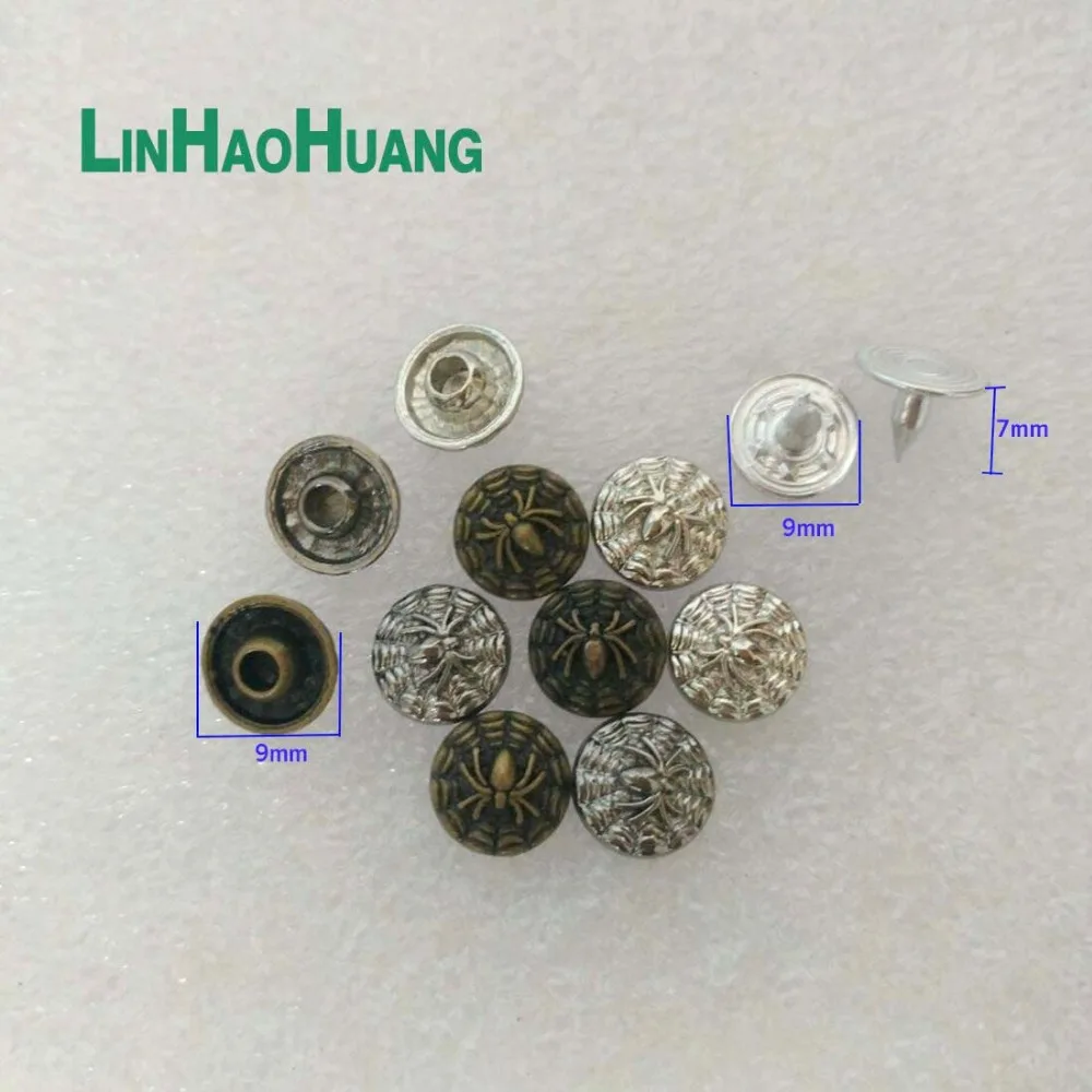 9mm 200sets Zinc alloy garment jeans rivets with alum nail Black nickle