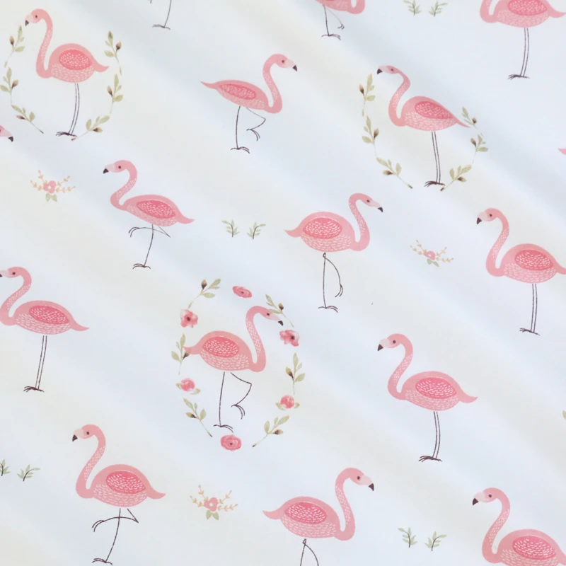Печатный Фламинго саржевая хлопковая ткань на полметра для лоскутного шитья детского постельного белья швейная ткань материал