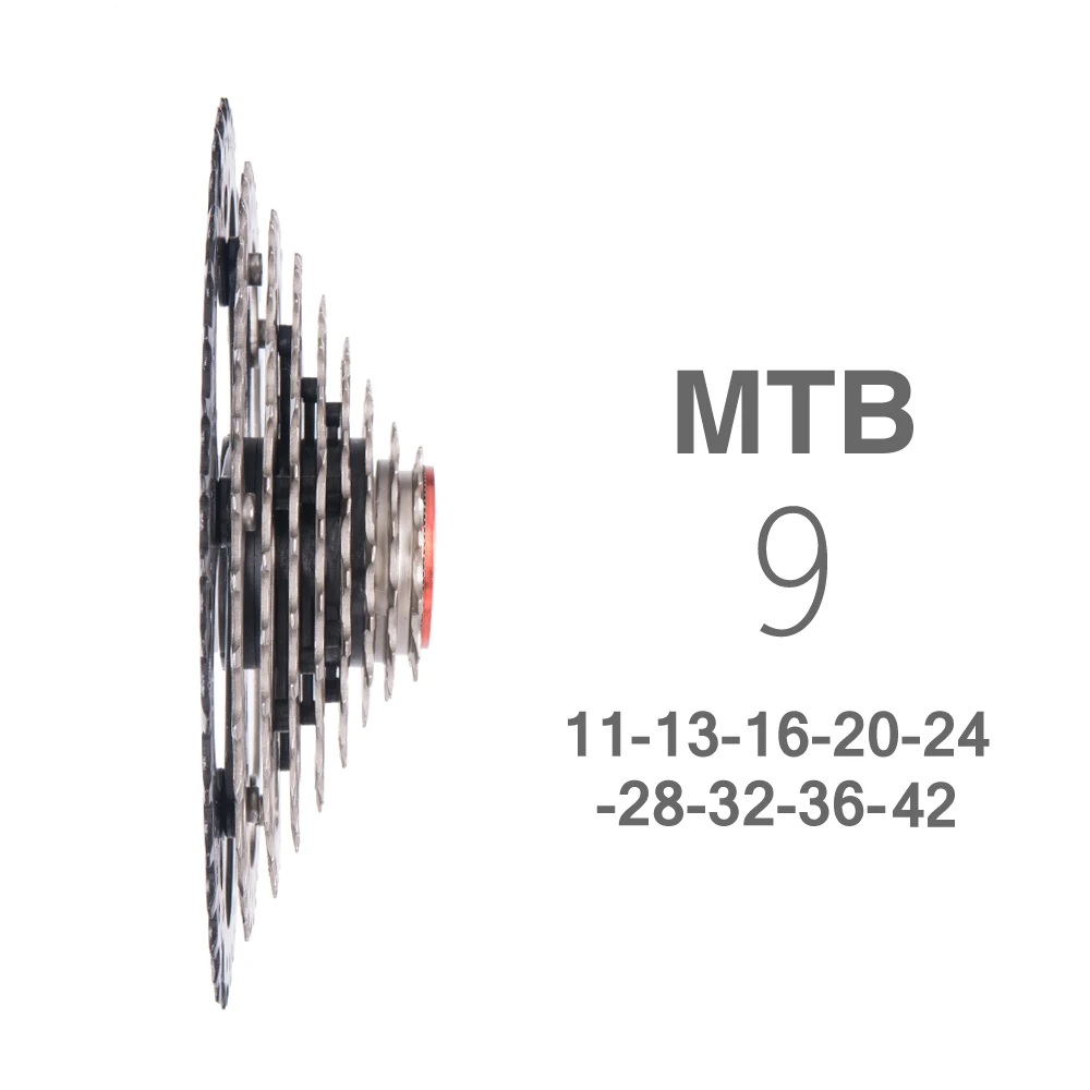 ZTTO MTB 9 s 27 s 9 سرعة 11-42 T Freewheel دراجة هوائية جبلية دراجة أجزاء كاسيت نسبة واسعة متوافق ل M430 M4000 ZTTO MTB 9 s 27 s 9 سرعة 11-42 T Freewheel دراجة هوائية جبلية دراجة أجزاء كاسيت نسبة واسعة متوافق ل M430 M4000