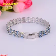 KJJEAXCMY fine jewelry 925 silver inlaid with natural sapphire gold bracelet luxurious atmosphere. luxurious natural sri lanka sapphire bracelet 2 ct natural blue sapphire gemstone bracelet solid 925 sterling silver bracelet