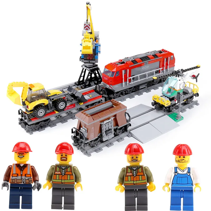 

02009 1033 pcs Model building kits compatible with lego city RC Heavy-haul Train Set 60098 Toy Building Block Toy