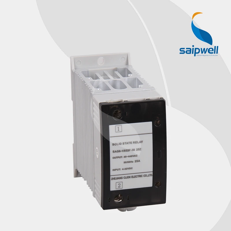 

High Quality Single Phase Solid State Relay with Radiator / Rail Solid State Relay SSR (SAG6-1/032F 25Z)