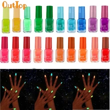 

OutTop Nail Polish 20 Color Fluorescent Neon Luminous Gel Nail Art Polish For Glow In Dark Nail Varnish Manicure Sep14 Drop Ship