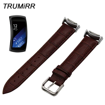 

Calf Genuine Leather Watchband for Samsung Gear Fit 2 SM-R360 Watch Band Croco Strap Wrist Belt Bracelet Black Brown Red White
