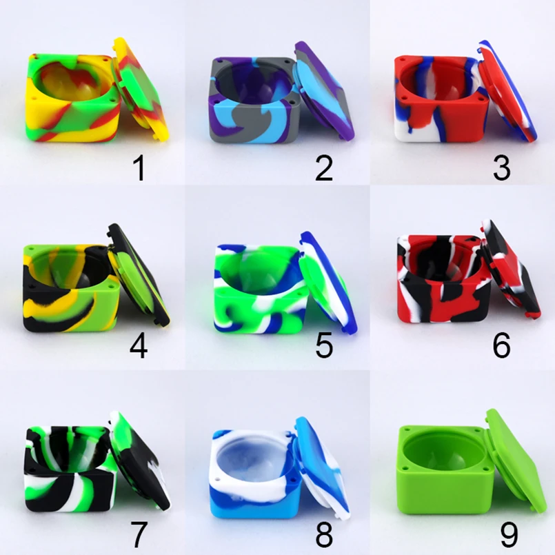 37 ملليلتر Bho سيليكون التركيز النفط جرار الحاويات و غير عصا Dab الشمع جرة ل البوتان بقعة النفط في مربع Recipiente دي Silicona