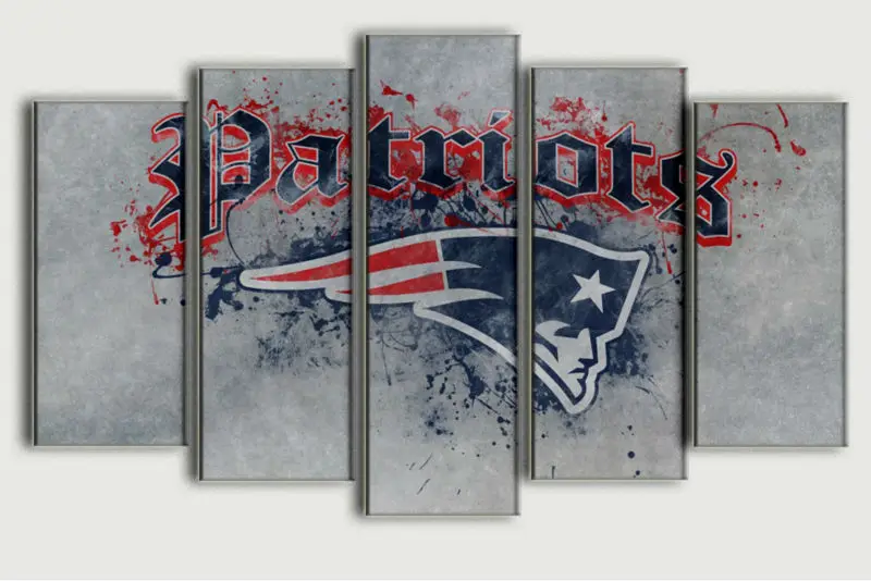 Free shipping 5 panel HD printed oil painting patriots poster canvas