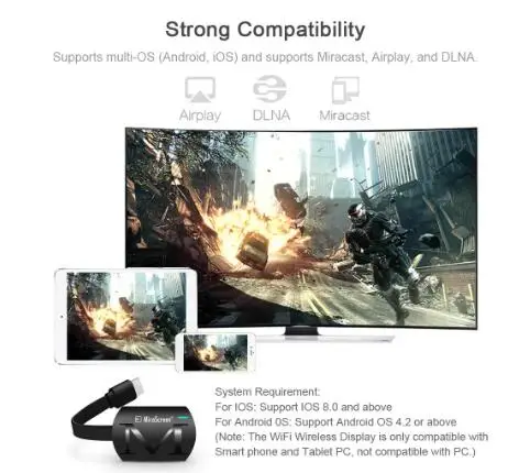 Mira экран G4 Plus 4K беспроводной HDMI Android tv stick Miracast Airplay приемник Wifi ключ зеркальный экран стример литой для IOS