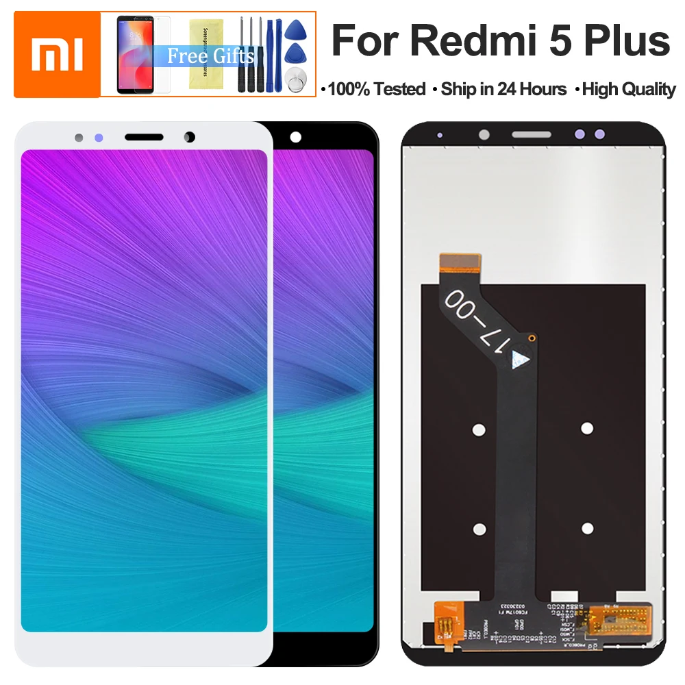 

For Xiaomi Redmi 5 Plus LCD Display Digitizer with Frame 10 points Touch Screen for Redmi 5 Plus LCD FHD 5.99"