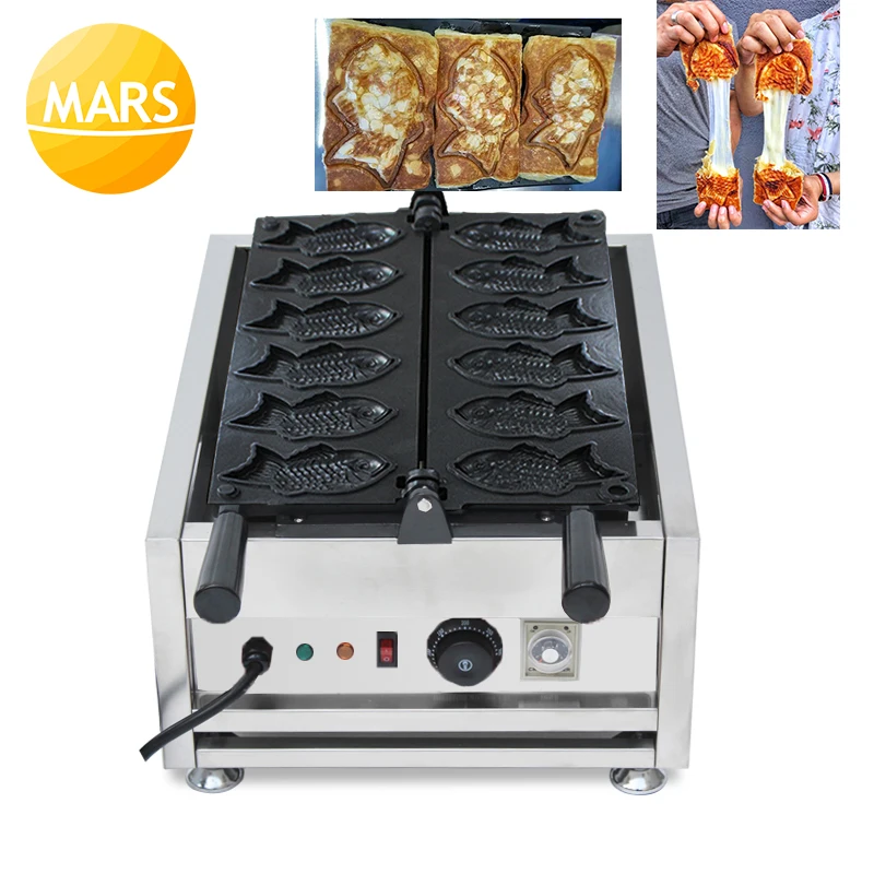

Commercial Croissant Taiyaki Maker Electric Fish Shaped Waffle Machines Iron Pan Dessert Waffel Baking Equipment