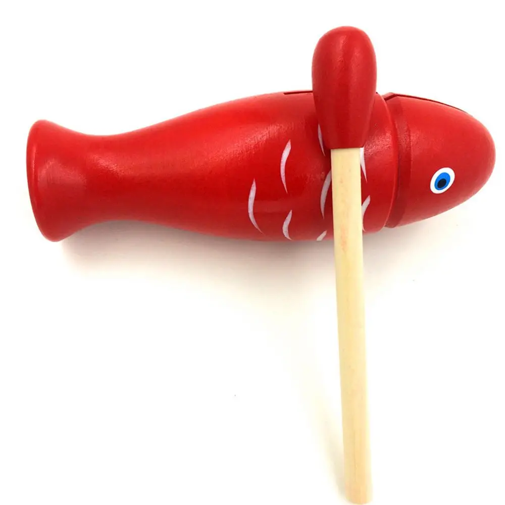 Hot Sale 1PC New Red Wooden Fish Shape Cute Instrument Percussion