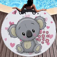 XC USHIO милое пляжное полотенце Koala с кисточкой Подарочное банное полотенце для детей любителей 450 г микрофибра 150 см одеяло для пикника йоги ковер