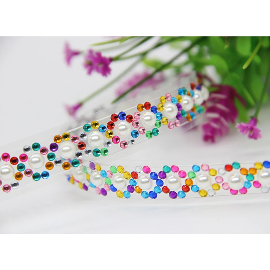 2 Roll Multi Shapes and Colors Rhinestones Stickers Tape Mobile Phone PC Car Art DIY Bling Self Adhesive Scrapbooking Stickers 