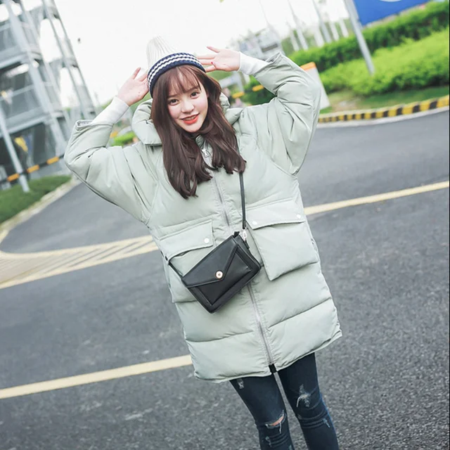 Cheap Thicken Coat Korean Style New Winter Coat Thickening Cotton-Padded Jacket Students In The Long Loose-Fitting Cotton Jacket 1698