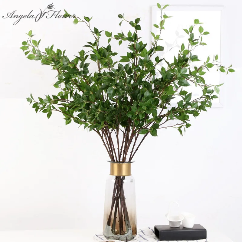 

100cm High-grade artificial leaf plant latex film cherry blossom leaves green plant cherry tree wedding decor Christams tree 1pc