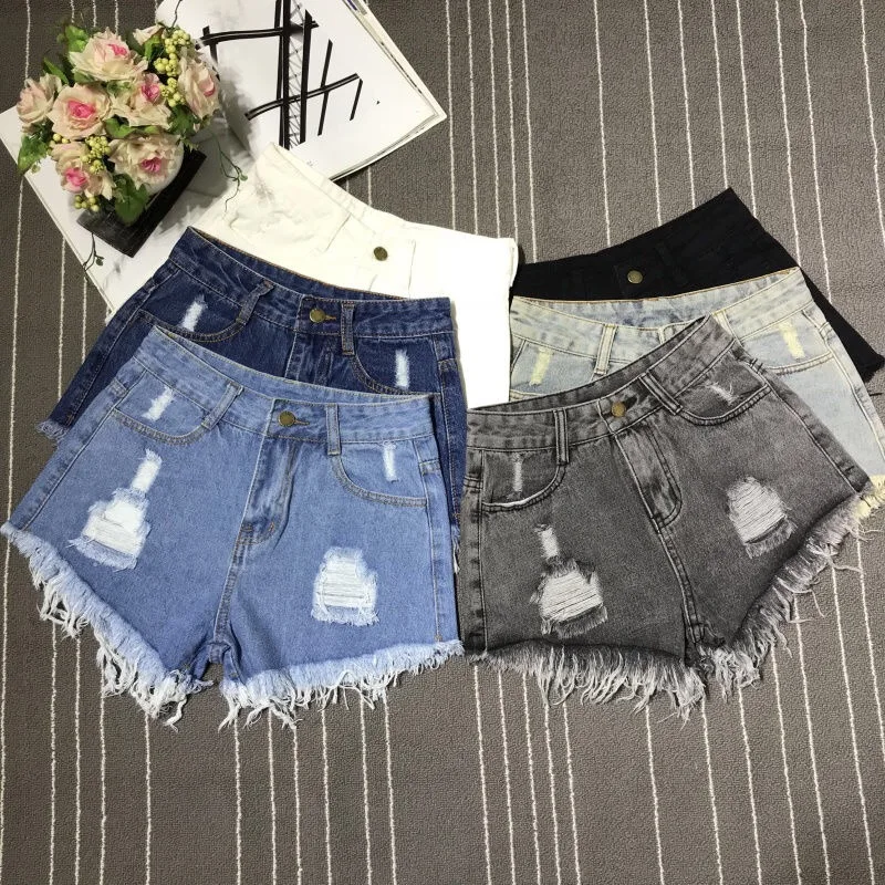 

New Hot Sexy High Waist Bodycon Denim Ripped Hole Short Jeans Mini Club DJ Dance Shorts Plus Size S M L XL XXL 3XL 4XL 5XL 6XL